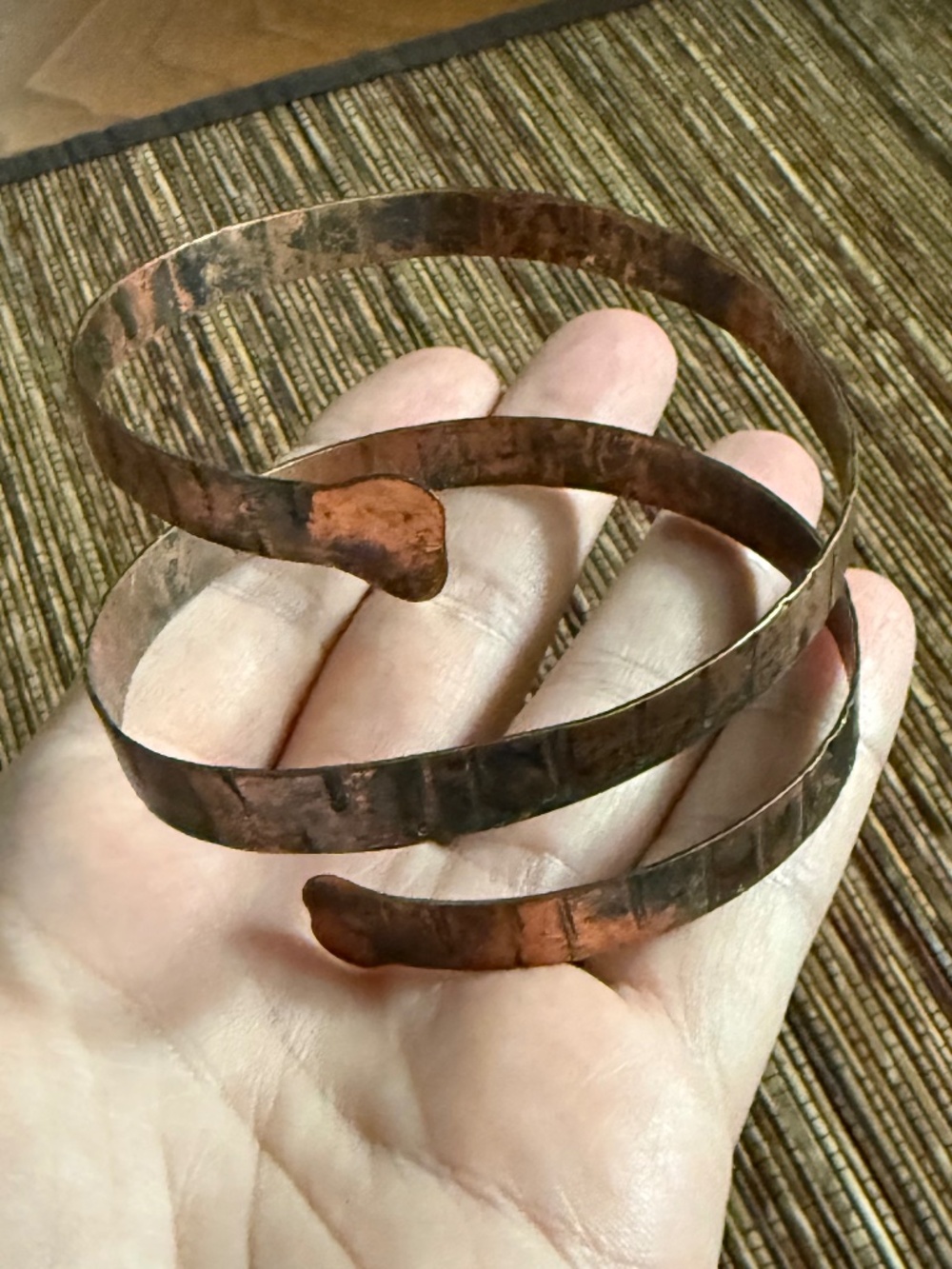 Rafael Canada Copper Arm Cuff Brutalist Modernist Mid Century Modern Alfadary